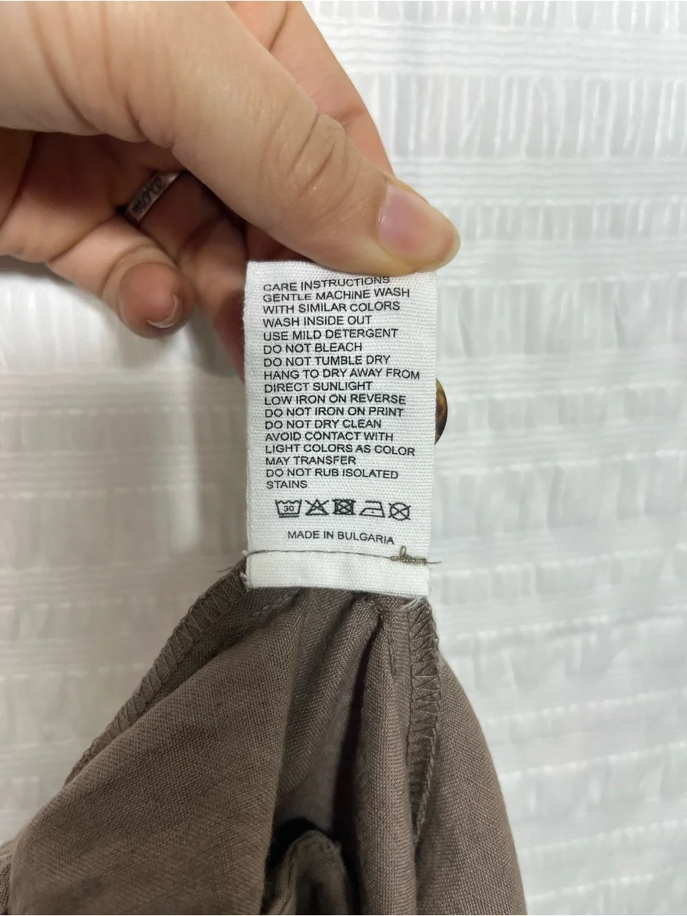 Pangaia Garterized Drawstring Track Pants in Brown Linen Size Medium
